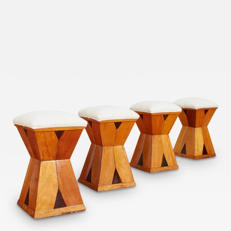 ART DECO ITALIAN WOOD STOOLS