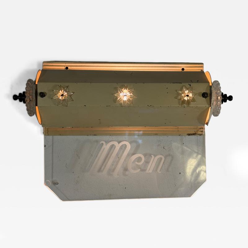 ART DECO LUCITE MEN ILLUMINATED LOUNGE WALL SCONCE