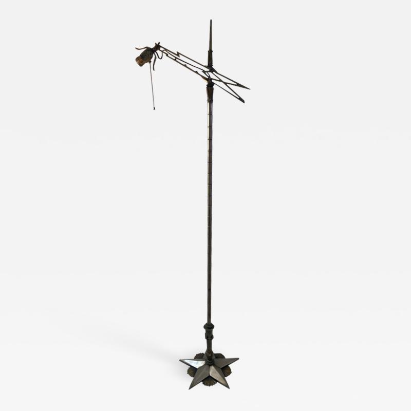 ART DECO STAR BASE BRIDGE FLOOR LAMP