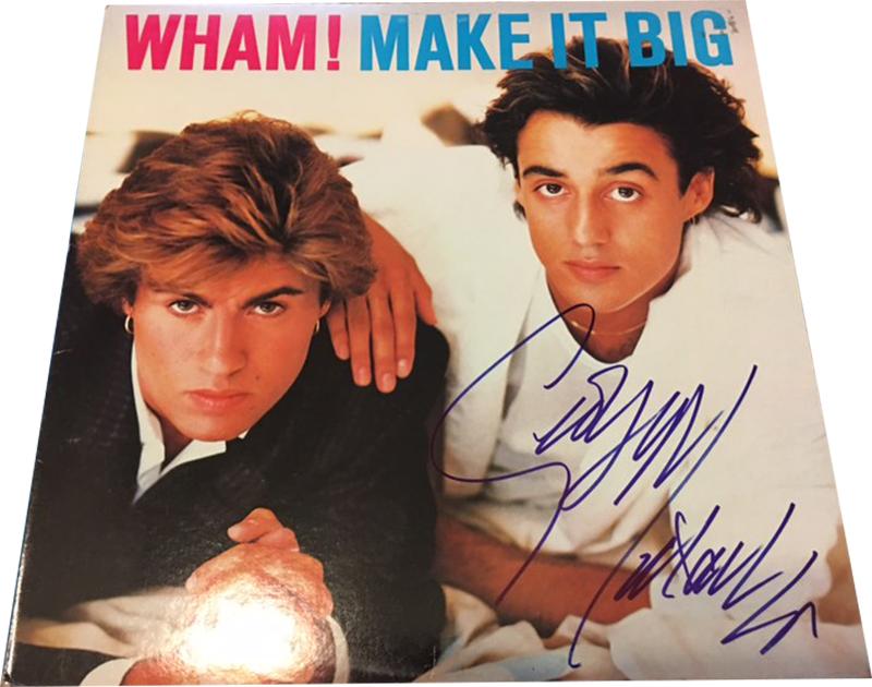 AUTOGRAPHED WHAM ALBUM COVER MAKE IT BIG