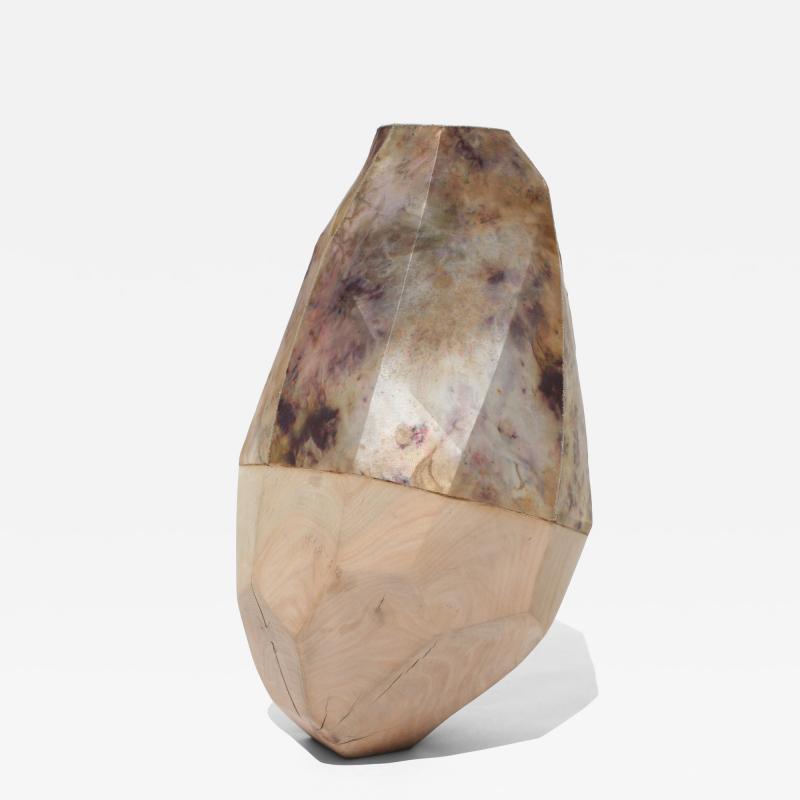 AWARE French Contemporary Corps Celeste Unique I Wood and Dyed Silk Sculpture