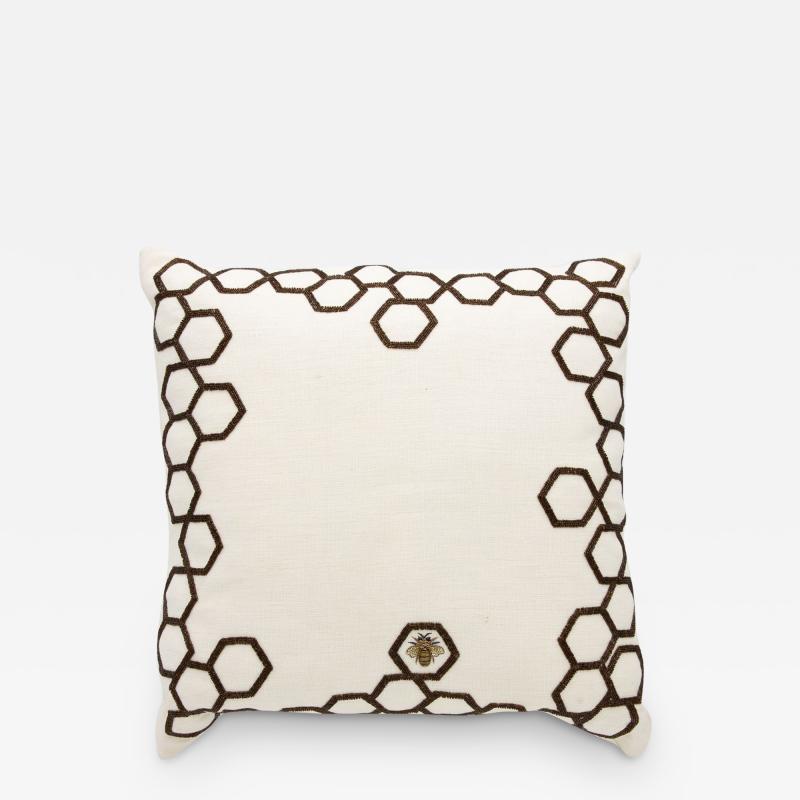 Aandaz Bee Honeycomb Linen 20x20 pillow