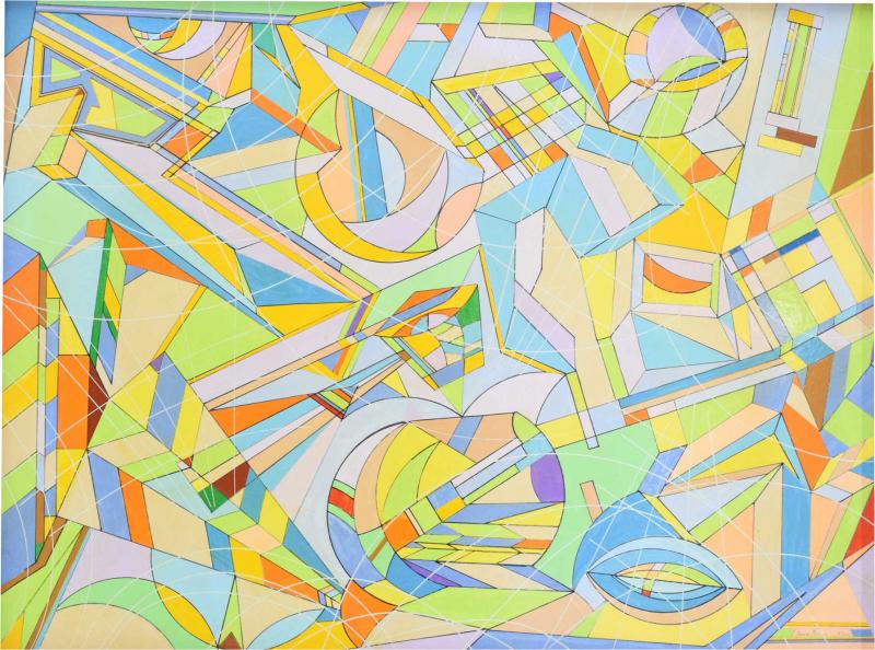 Aaron Marcus Aaron Marcus Abstract Geometric Oil on Canvas Dated 2010