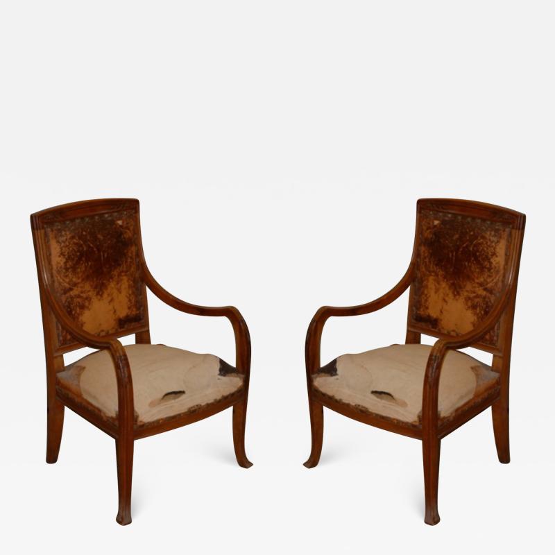 Abel Landry Abel Landry Pair of Art Nouveau Armchairs