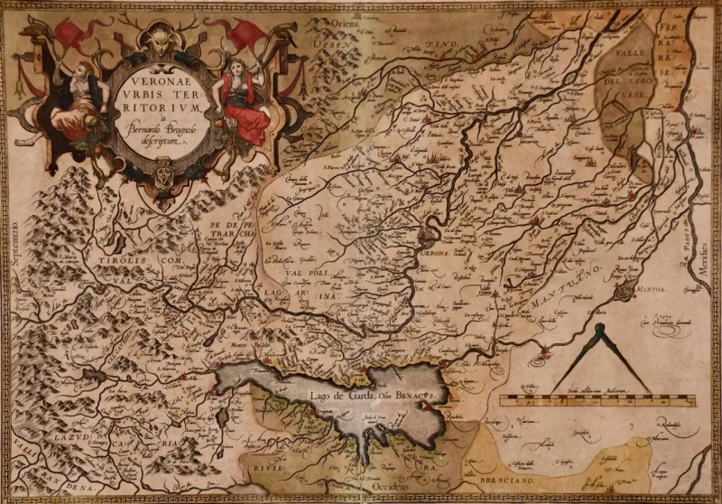 Abraham Ortelius Northern Italy A 16th Century Hand colored Map by Abraham Ortelius