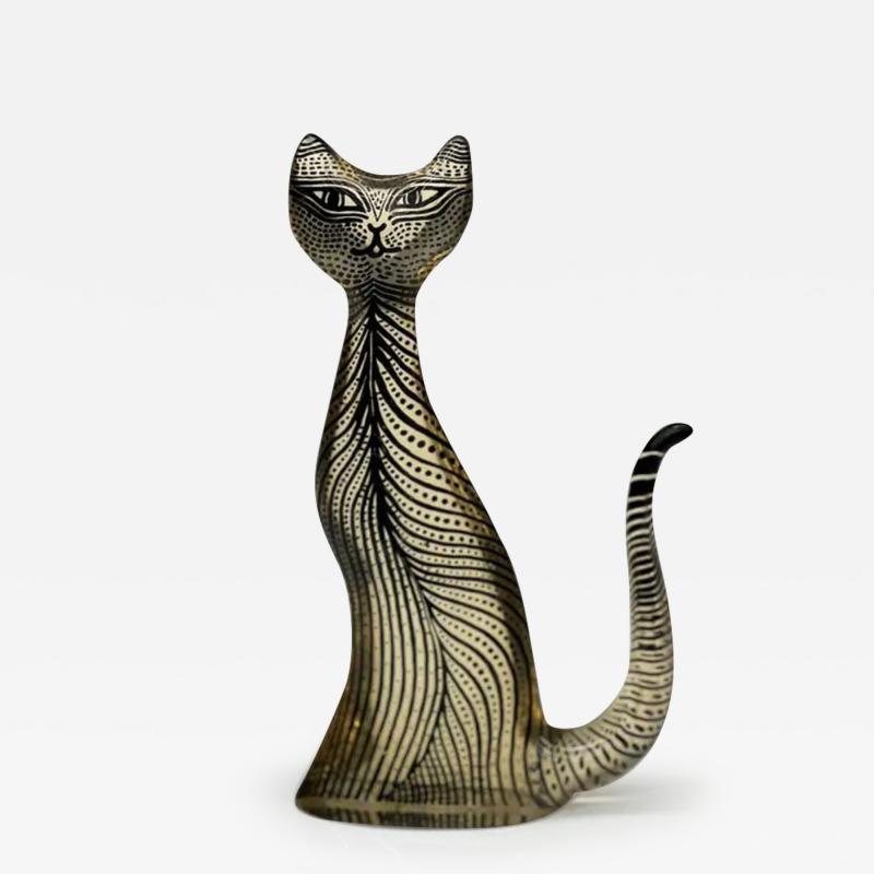 Abraham Palatnik Brazilian Modern Kinetic Sculpture of a Cat in Resin by Abraham Palatinik 1960s