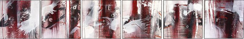 Abstract 6 Part Acrylic On Canvas Painting Der Tod Redet by MS AT 2013