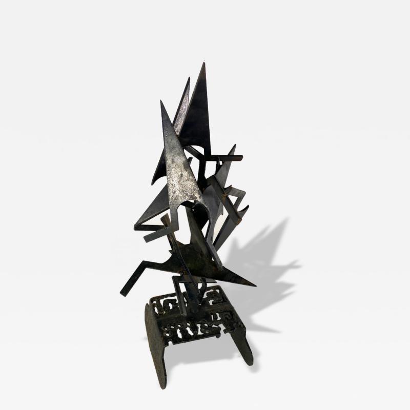 Abstract Black Metal Sculpture