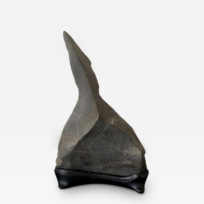 Abstract Scholar Rock Viewing Stone on Wood Stand