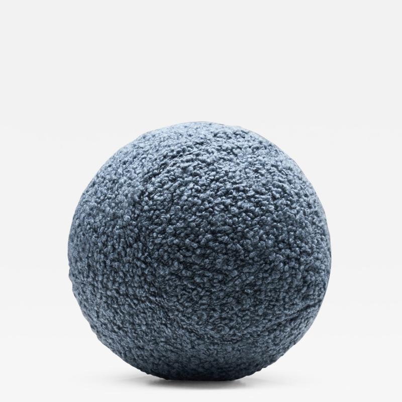 Accent Ball Pillow in Blue Fabric