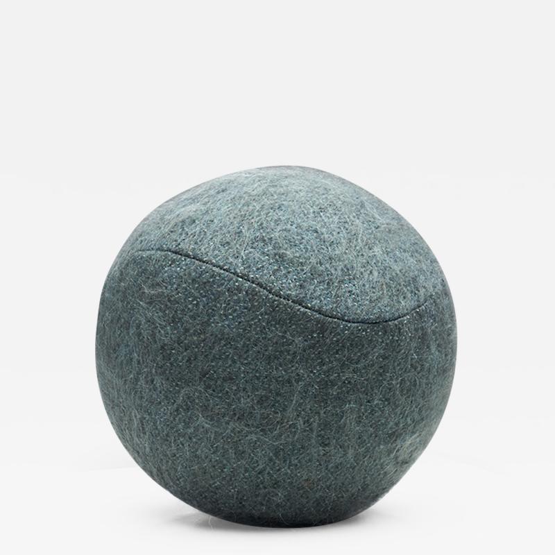 Accent Ball Pillow in Bluish Grey Fabric