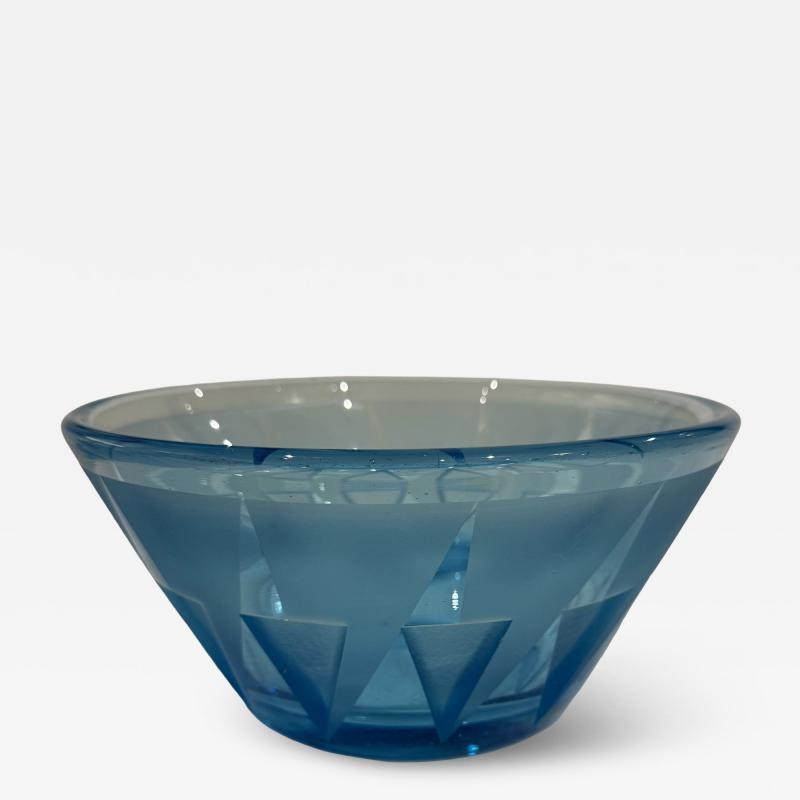 Acid etched glass bowl By Jean Luce France 1930s 