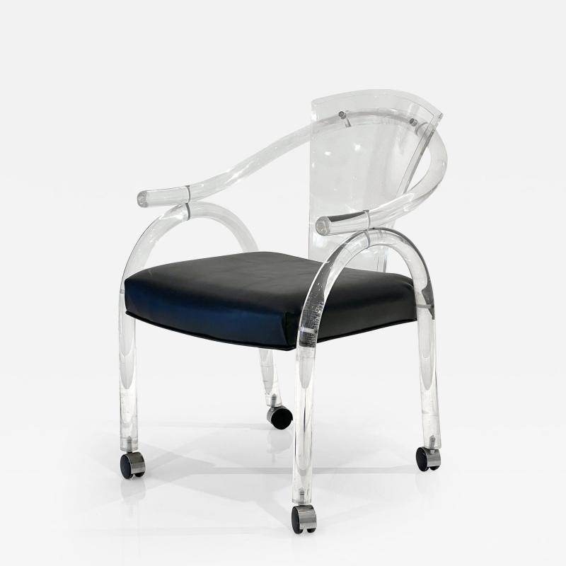Acrylic Armchair on Wheels