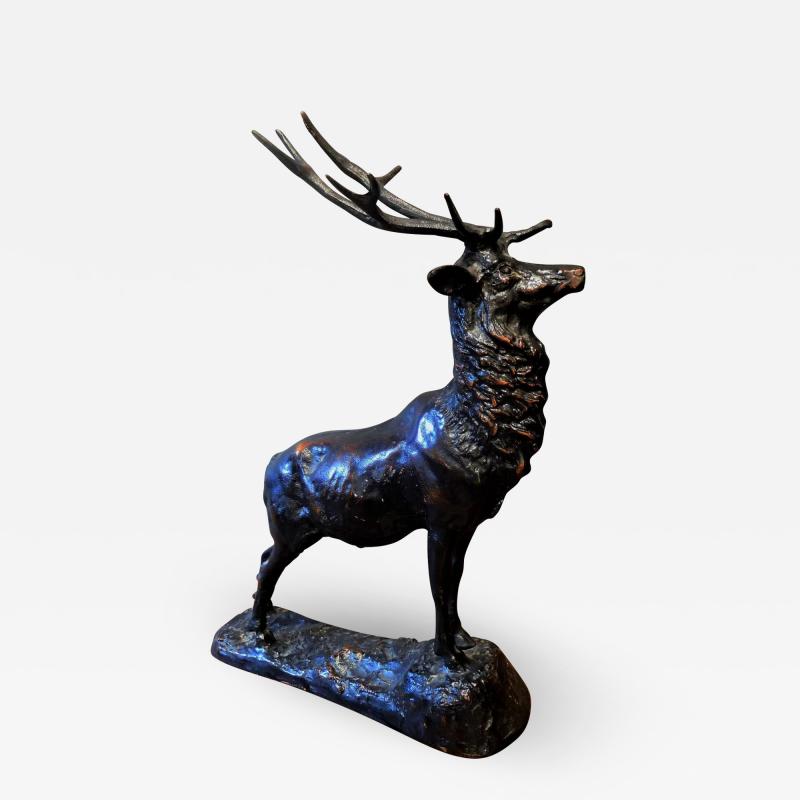 Adirondack Lodge Table Top Elk Sculpture in Zinc Alloy