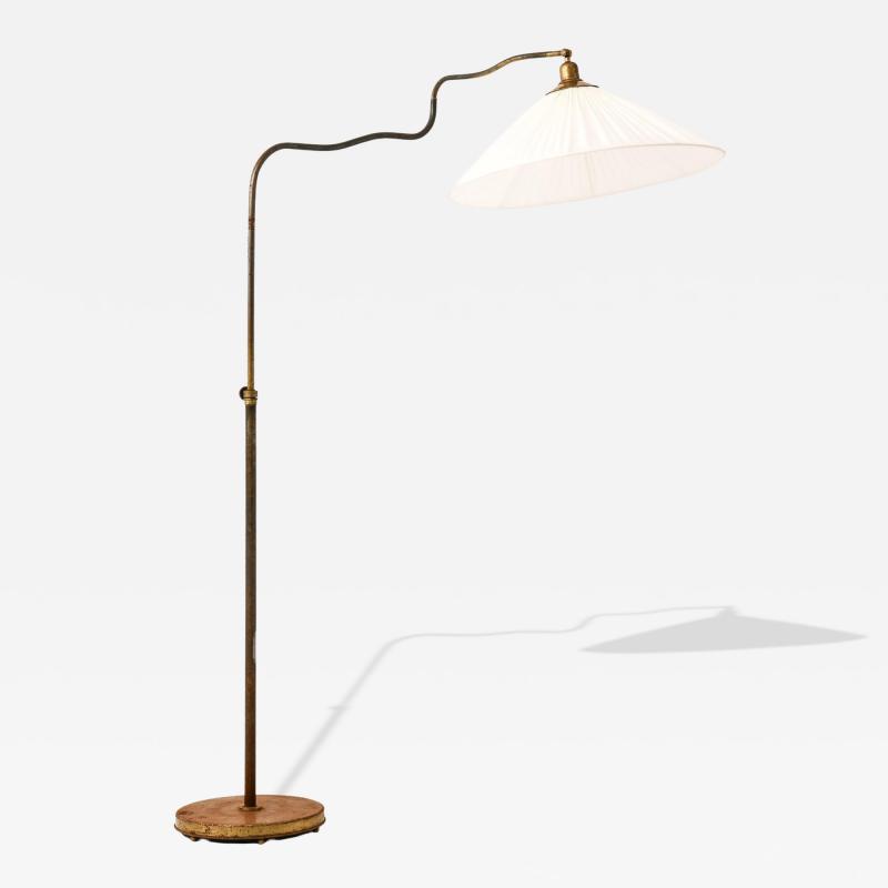 Adjustable Floor Lamp in Brass 1940s