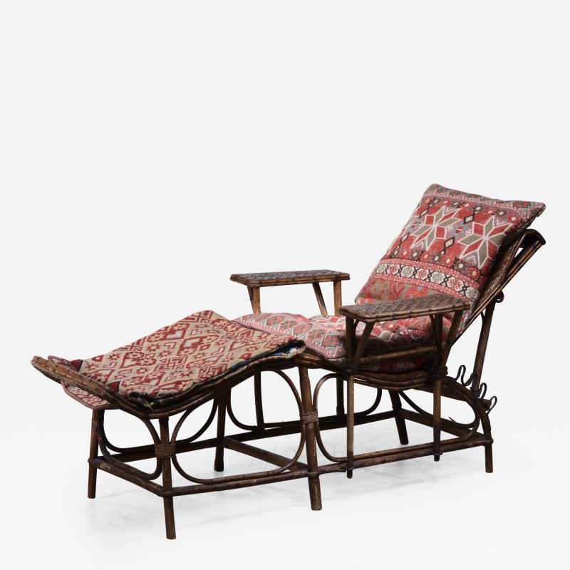 Adjustable Rattan Garden Chaise Germany 1920s 1930s