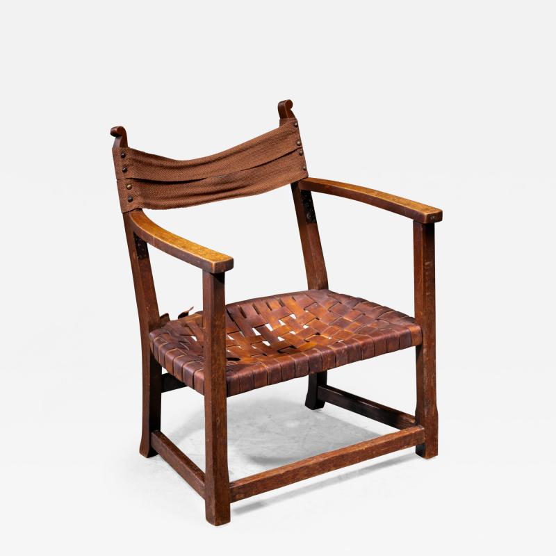 Adolf Loos Adolf Loos and Heinrich Kulka oak and webbed leather armchair