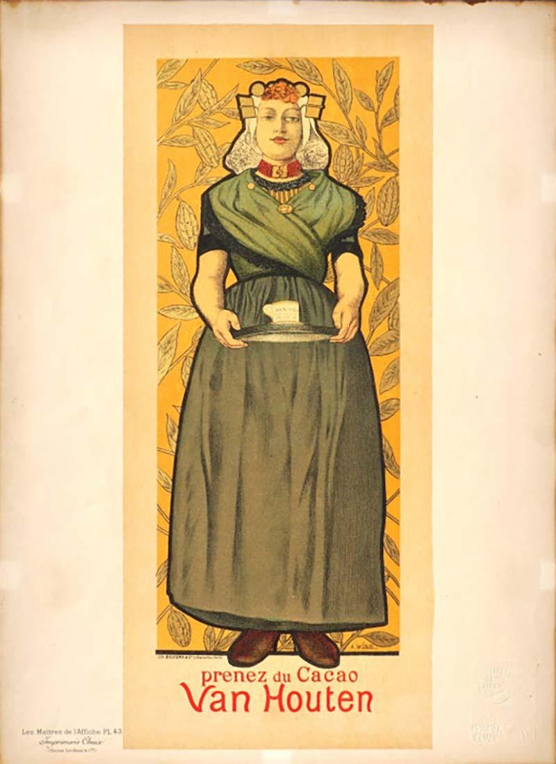 Adolph Willette Adolph Willette Cacao Van Houten Original 1896 Poster Chaix