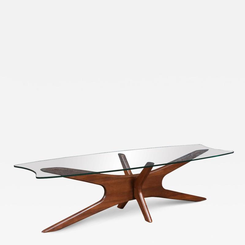 Adrian Pearsall Adrian Pearsall 893 TGO Sculpted Coffee Table w Stingray Glass Top