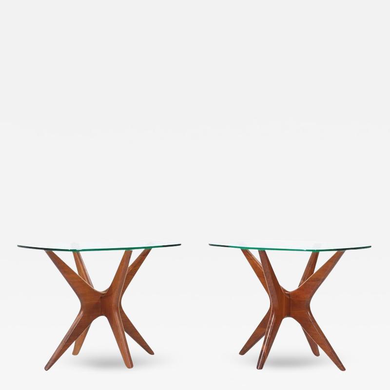 Adrian Pearsall Adrian Pearsall Mid Century Walnut Jacks Side Tables Pair