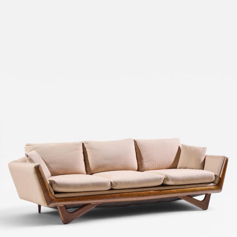 Adrian Pearsall Adrian Pearsall Style Mid Century Walnut Gondola Sofa