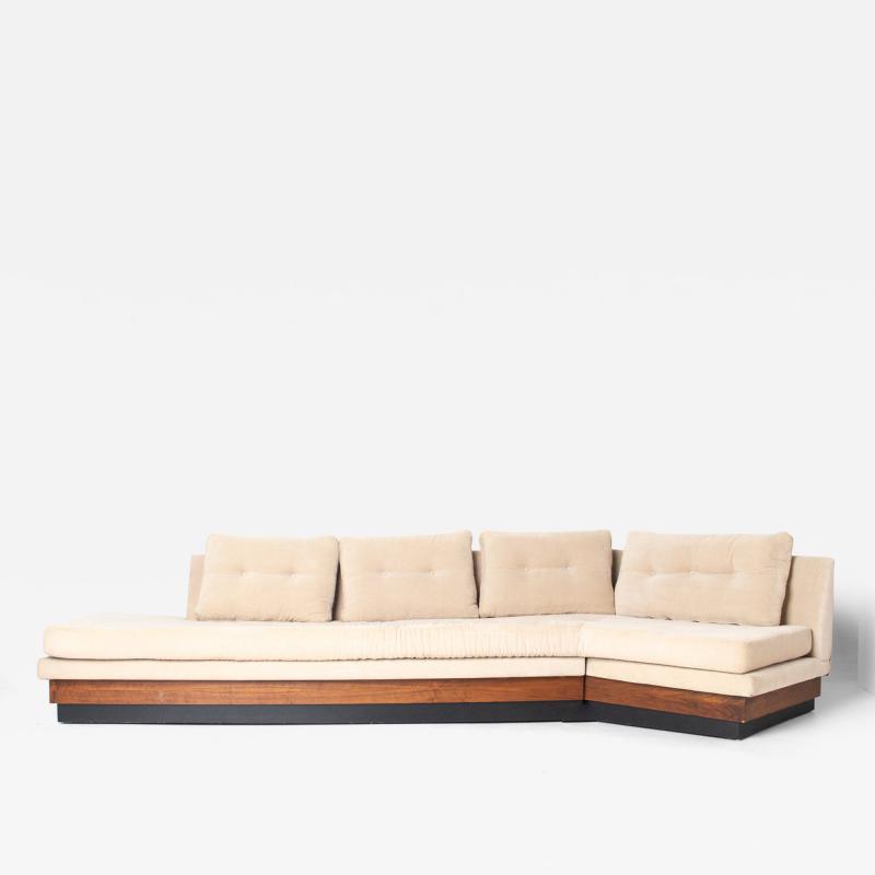 Adrian Pearsall Adrian Pearsall Walnut Platform Sectional Sofa with Integrated Corner Table