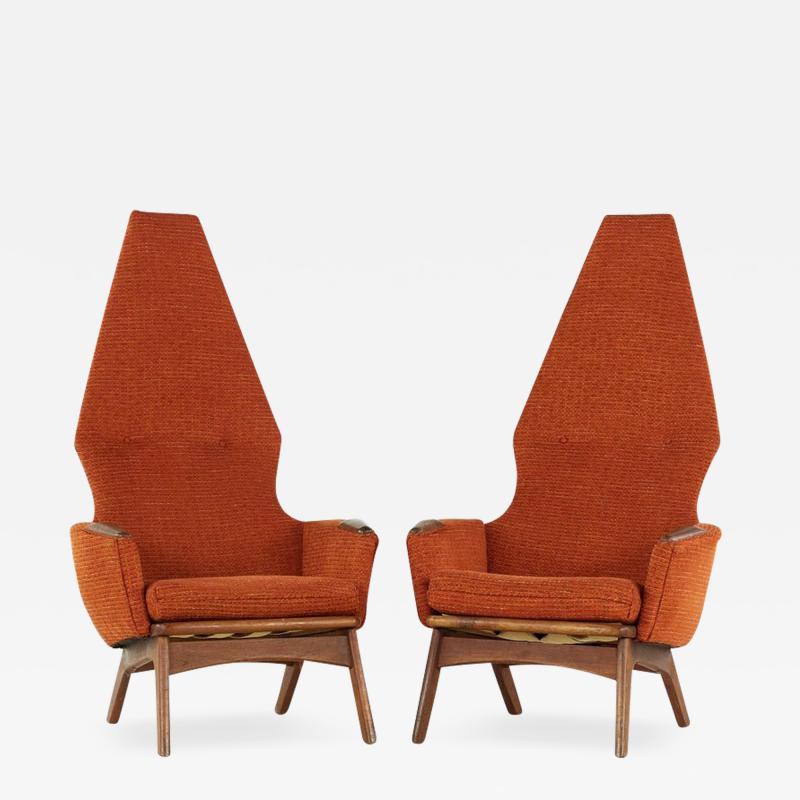 Adrian Pearsall Adrian Pearsall for Craft Associates 2056 C High Back Lounge Chairs Pair