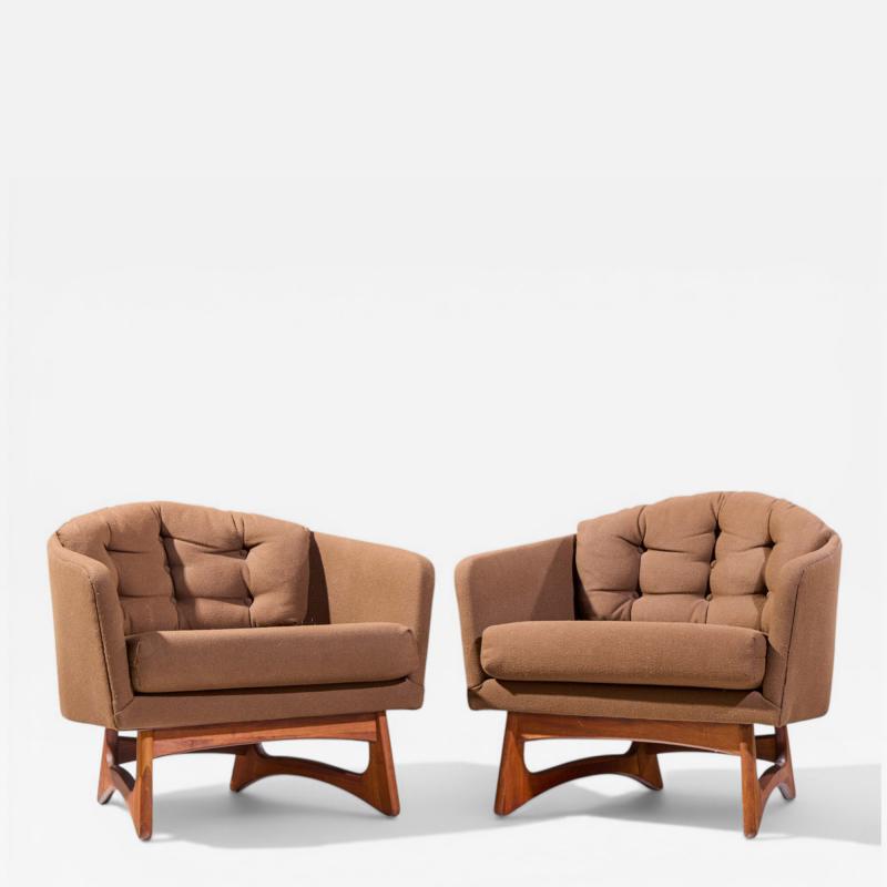 Adrian Pearsall Adrian Pearsall for Craft Associates Mid Century Barrel Lounge Chairs Pair