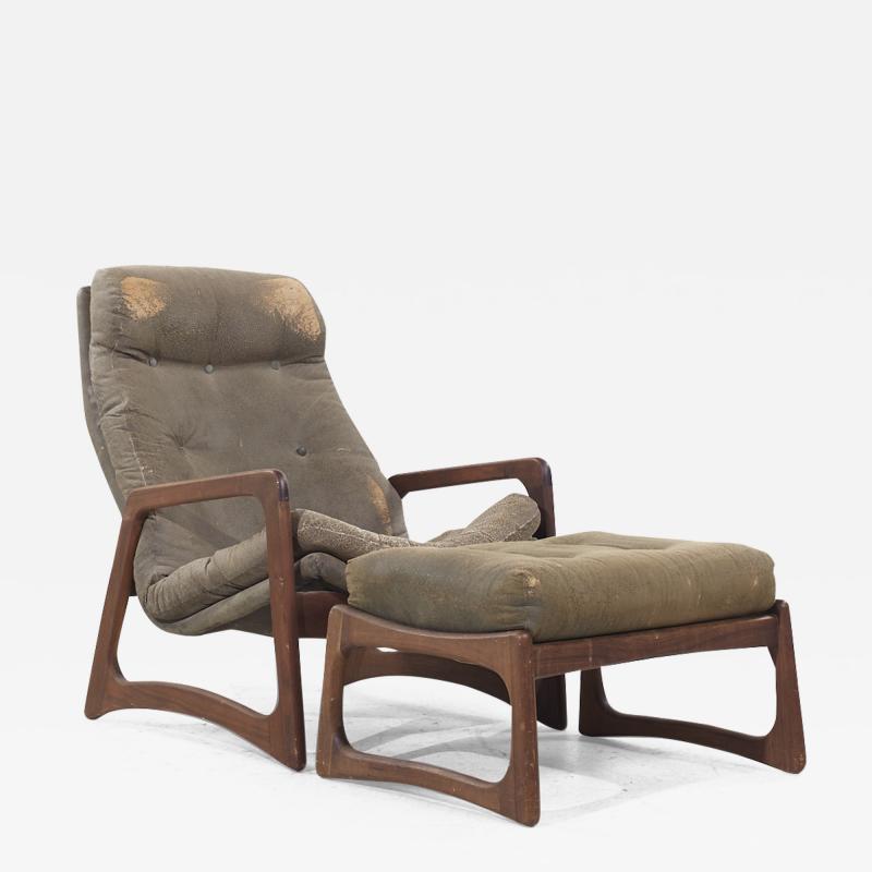 Adrian Pearsall Adrian Pearsall for Craft Associates Mid Century Walnut Chair and Ottoman