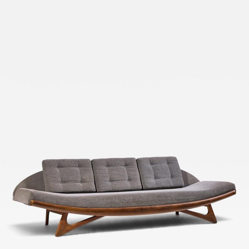 Adrian Pearsall Adrian Pearsall for Craft Associates Mid Century Walnut Gondola Sofa