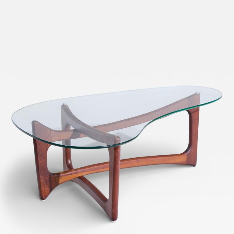 Adrian Pearsall Adrian Pearsall for Craft Associates Mid Century Walnut and Glass Coffee Table