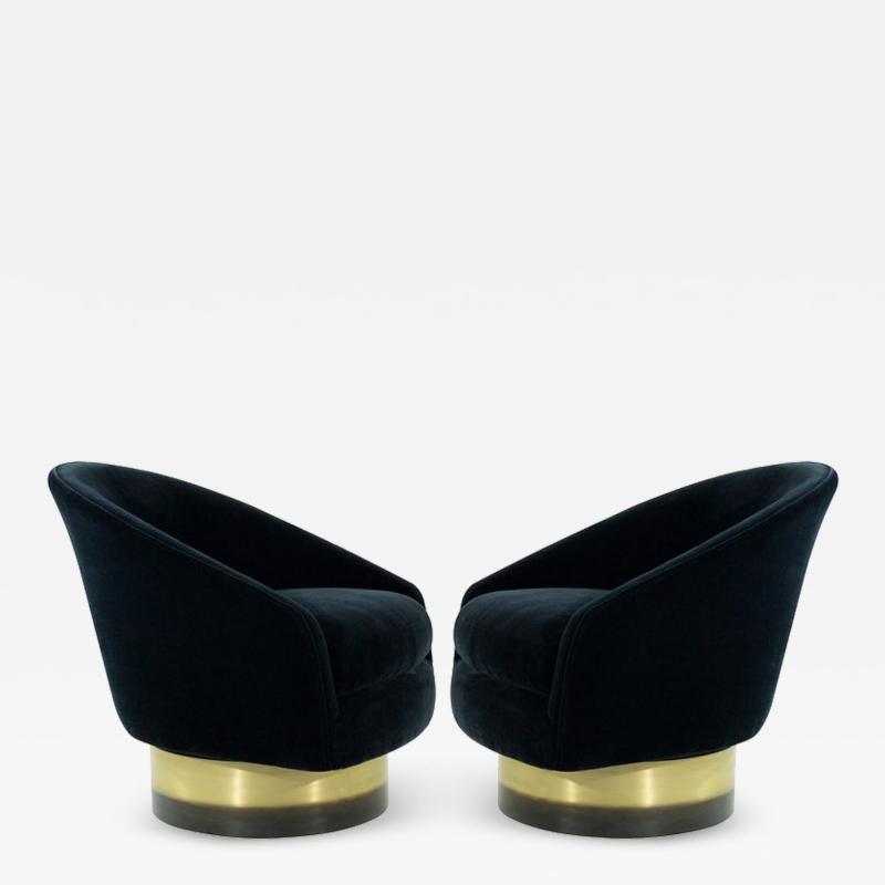 Adrian Pearsall Adrian Pearsall for Craft Associates Swivel Chairs on Brass Bases