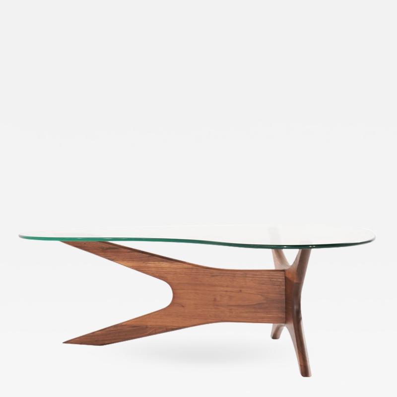 Adrian Pearsall Asymmetrical Walnut Cocktail Table by Adrian Pearsall