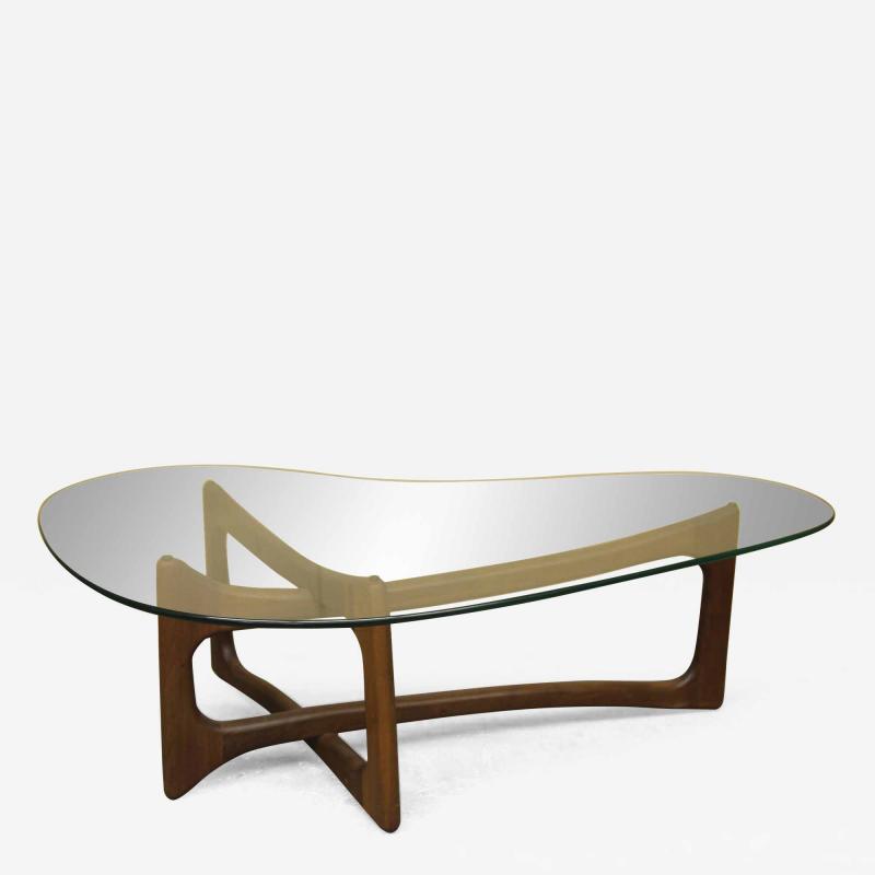Adrian Pearsall Coffee Table With Kidney Shaped Orginal Glass