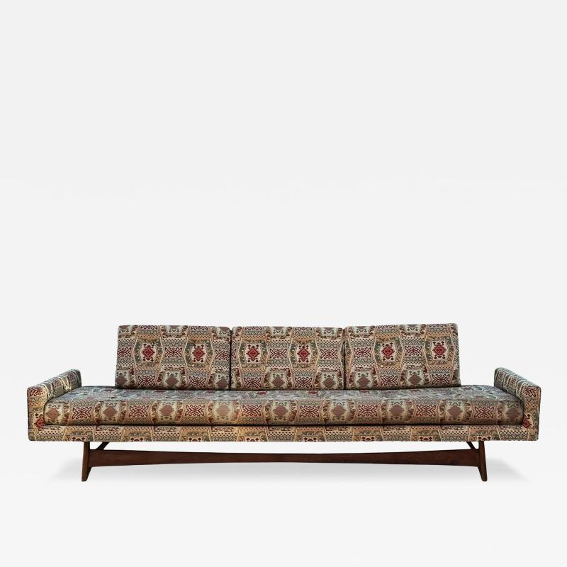 Adrian Pearsall Long Mid Century Modern Sculptural Walnut Frame Gondola Sofa by Adrian Pearsall