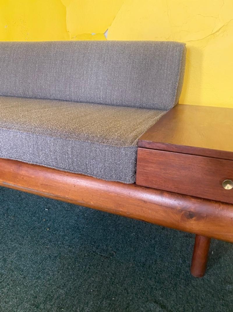 Adrian Pearsall MID CENTURY COUCH WITH ATTACHED END TABLES BY ADRIAN