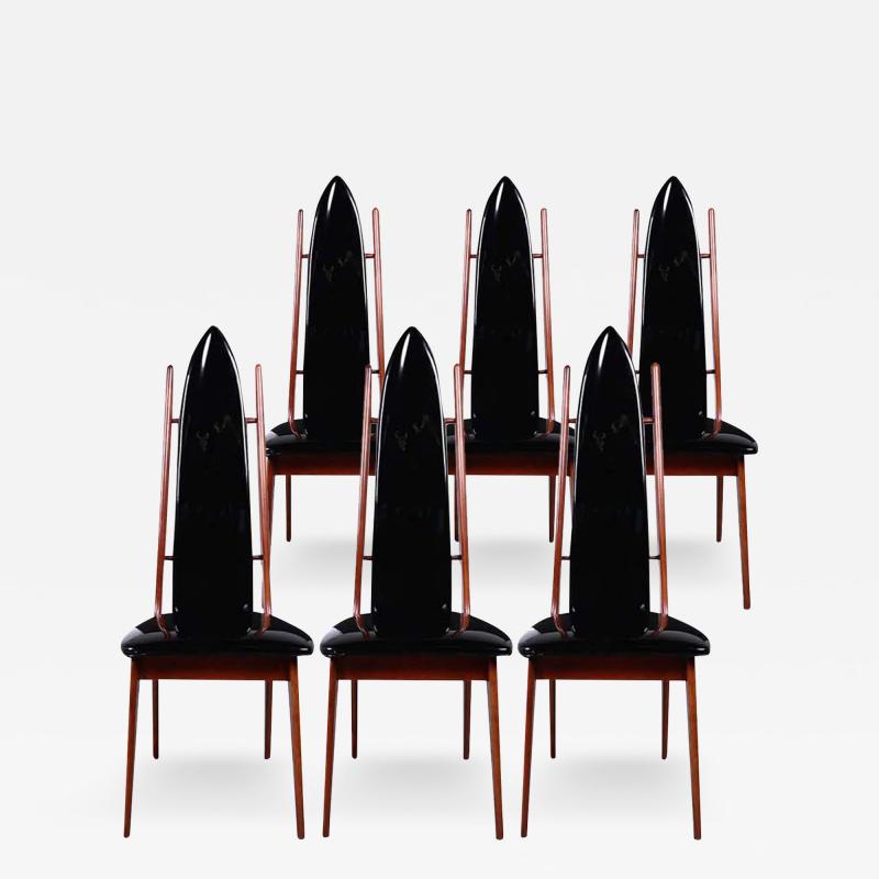 Adrian Pearsall Mid Century Highback Dining Chairs Attributed to Adrian Pearsall