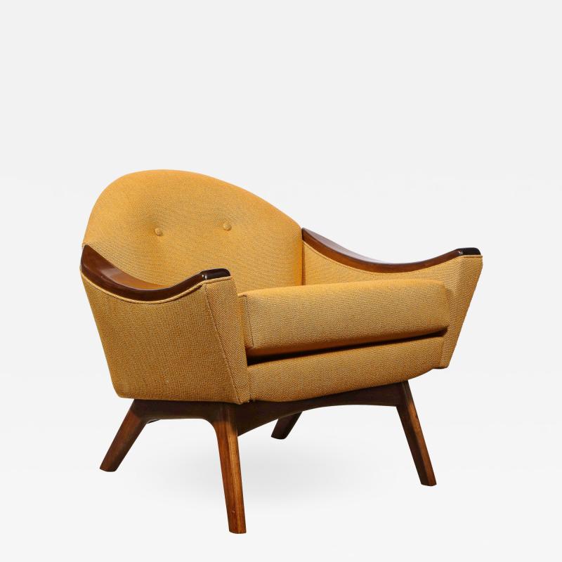 Adrian Pearsall Mid Century Modern Handrubbed Walnut Button Back Arm Chair by Adrian Pearsall