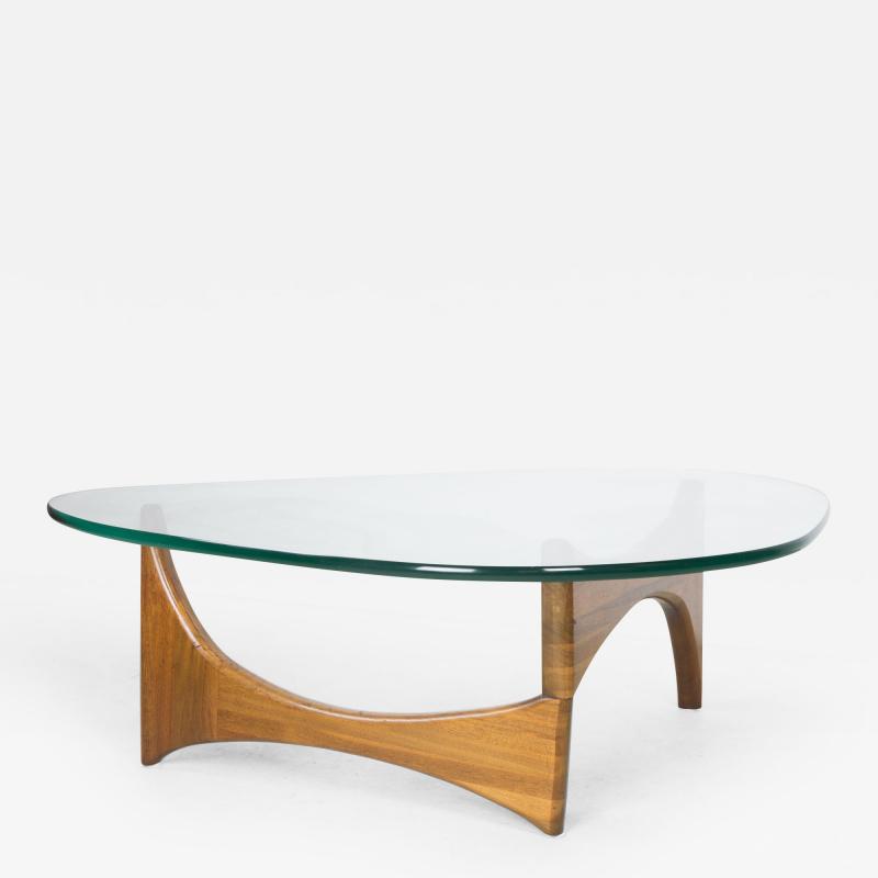 Adrian Pearsall Organic Walnut and Glass Coffee Table by Adrian Pearsall