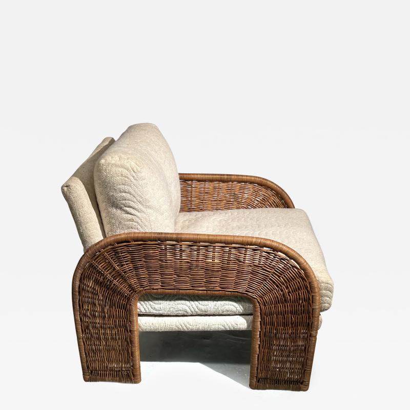 Adrian Pearsall RARE REVIVAL WICKER CLUB CHAIR BY ADRIAN PEARSALL