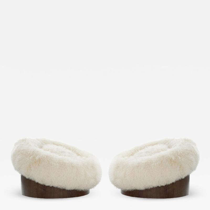 Adrian Pearsall Set of Donut Swivel Lounges in Mongolian Wool by Adrian Pearsall