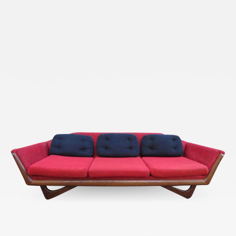 Adrian Pearsall Stylish Adrian Pearsall Style Sculptural Walnut Sofa Midcentury