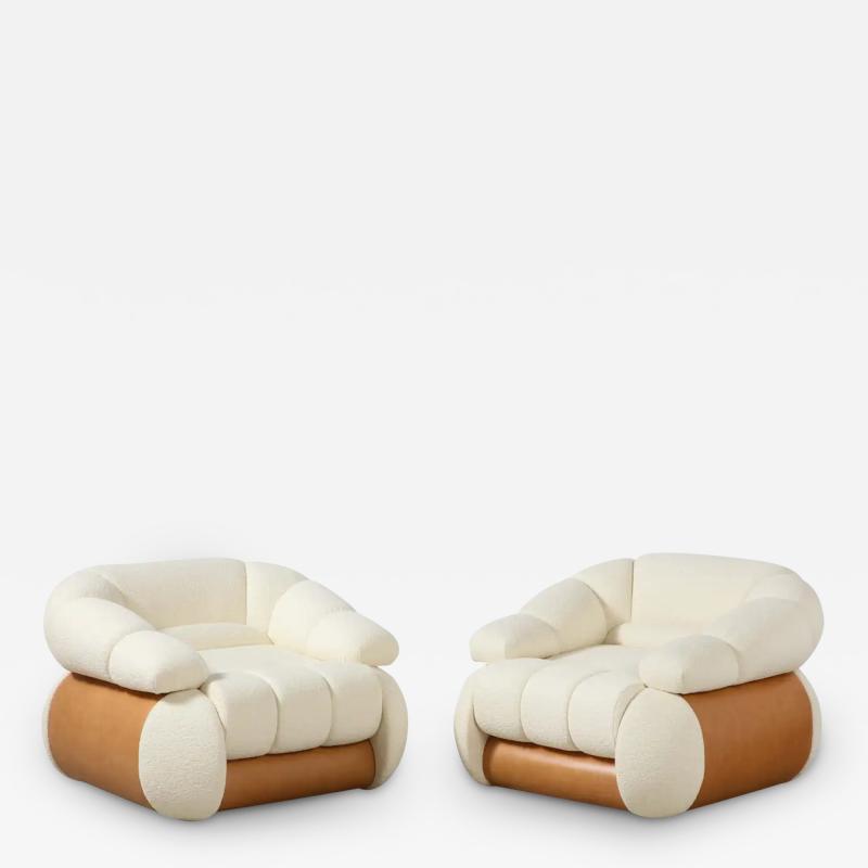 Adriano Piazzesi Pair of Adriano Piazzesi Italian 1970s Lounge Chairs