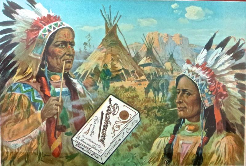 Advertising For Piedmont Cigarettes American Indian Theme Circa 1910