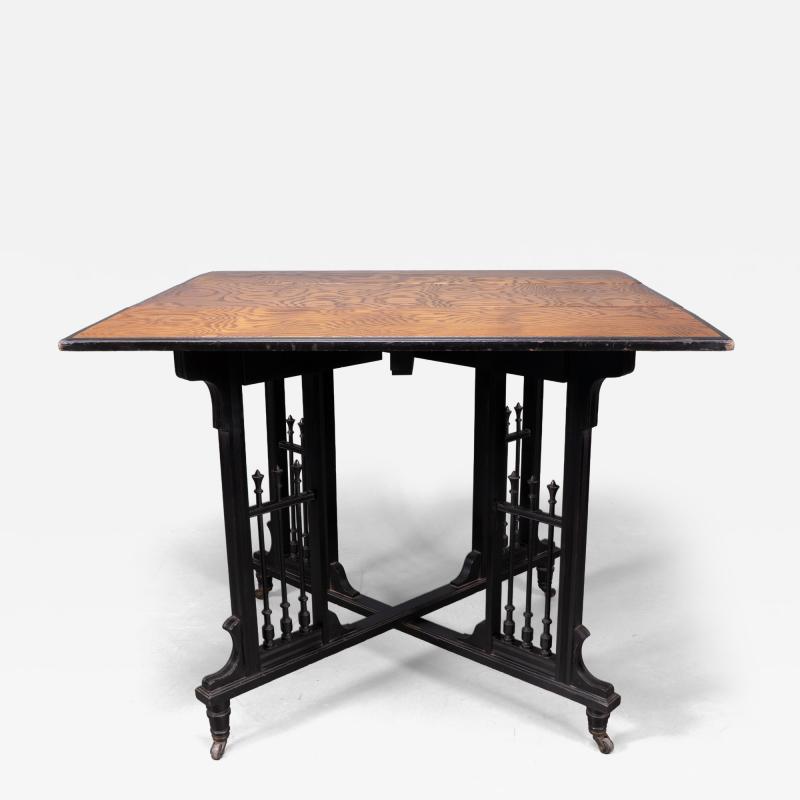 Aesthetic Movement Scissor Action Drop Leaf Side Table Made From Hungarian Ash