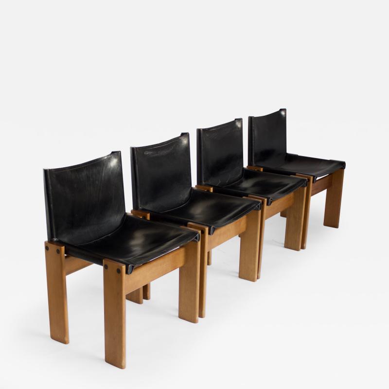 Afra Tobia Scarpa AFRA TOBIA SCARPA SET OF FOUR MONK CHAIRS FOR MOLTENI CIRCA 1974