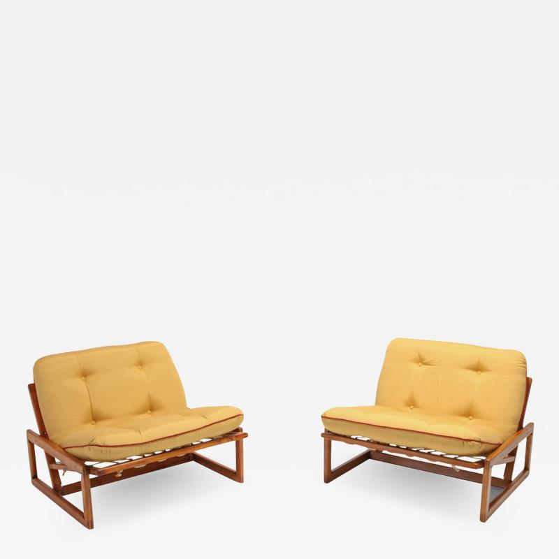 Afra Tobia Scarpa Afra Tobia Scarpa Pair of Carlotta Lounge Chairs for Cassina 1960s