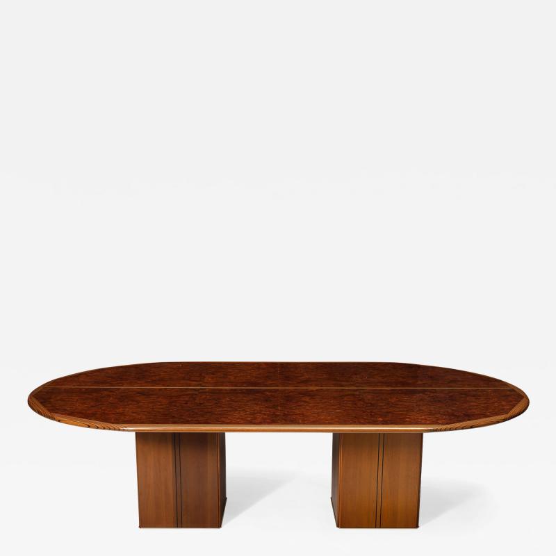 Afra Tobia Scarpa Afra Tobia Scarpa for Maxalto Artona Oval Burl and Walnut Dining Table