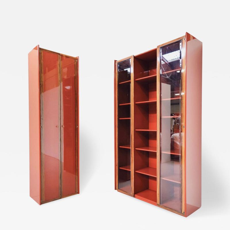 Afra Tobia Scarpa Mid Century Modern Red Artona Bookcase by Afra and Tobia Scarpa Maxalto 1960s