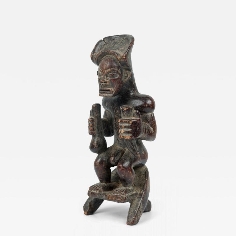 African Angola 20th Century Carved Wood Chokwe Ancestor Chibinda Ilunga Figure